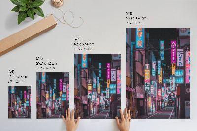 Plakatas Naktinio miesto turkio ir rožinės neoninės šviesos