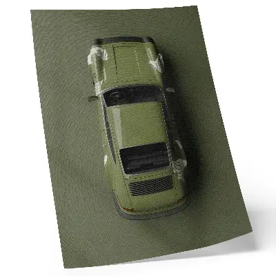 Plakatas minimalistinis elegantiškas žalias automobilis