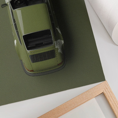 Plakatas Elegantiškas žalias automobilis minimalizmo paprastumas