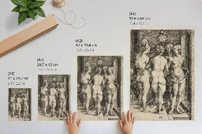 Keturios nuogos moterys (Albrecht Dürer) plakatas svetainei