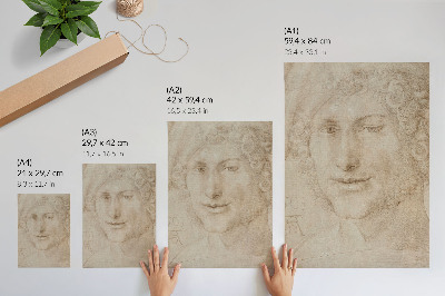 Sieninis plakatas Albrechto Dürerio „Jauno vyro galva“ (1503 m.)