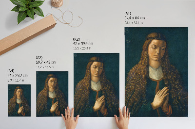 Dekoratyvinis plakatas Albrechto Dürerio „Jaunos moters su palaidais plaukais portretas“, 1497 m.