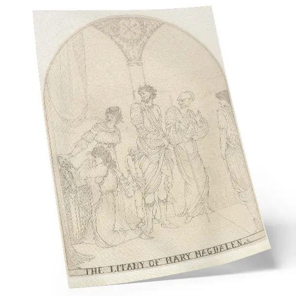 Plakatas svetainei su Aubrey Vincent Beardsley kūriniu „Marijos Magdalietės litanija“
