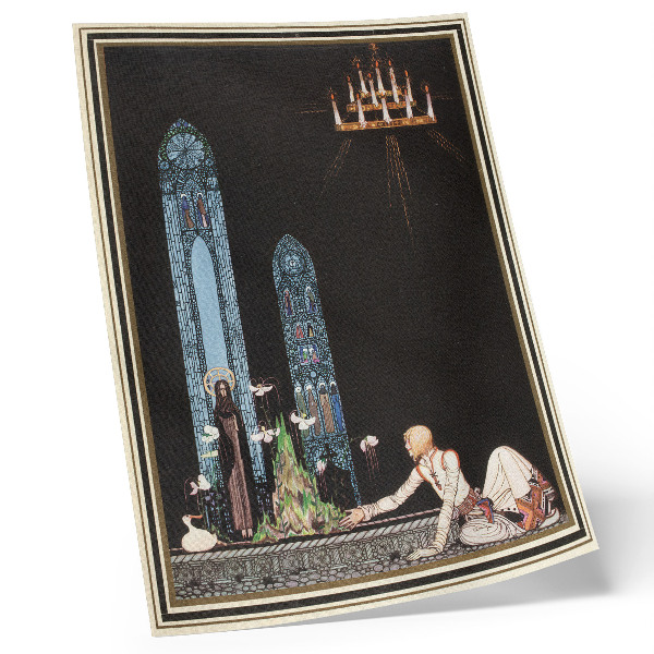Sieninis plakatas Kay Nielsen iliustracija Aubrey Beardsley knygai „Į rytus nuo saulės ir į vakarus nuo mėnulio“