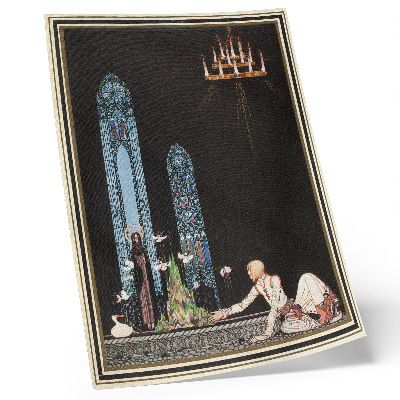 Sieninis plakatas Kay Nielsen iliustracija Aubrey Beardsley knygai „Į rytus nuo saulės ir į vakarus nuo mėnulio“