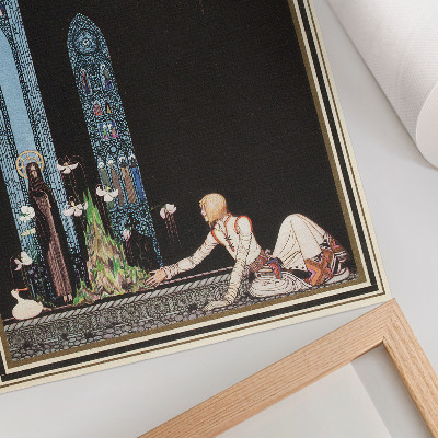 Sieninis plakatas Kay Nielsen iliustracija Aubrey Beardsley knygai „Į rytus nuo saulės ir į vakarus nuo mėnulio“