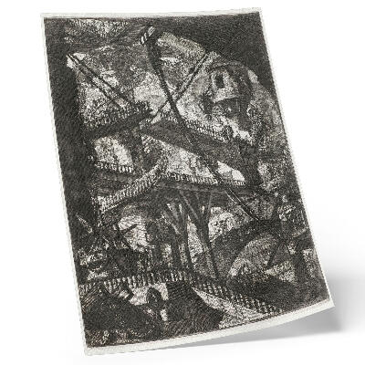 Sieninis plakatas Pakeliamas tiltas, VII plokštė iš Carceri d'Invenzione ciklo, Giovanni Battista Piranesi