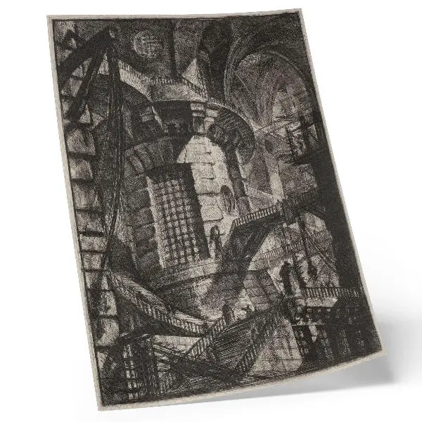 Plakatas svetainei Giovanni Battista Piranesi kūrinys Apvalusis bokštas 1780 m.