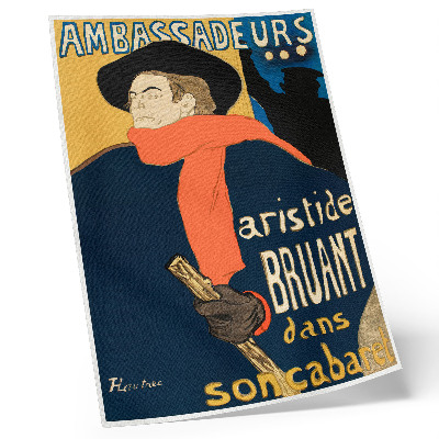 Plakatas Aristide'o Bruanto ambasadoriai su sūnumi kabaretu 1892 m. didelės raiškos spaudinys, autorius Henri de Toulouse-Lautrec