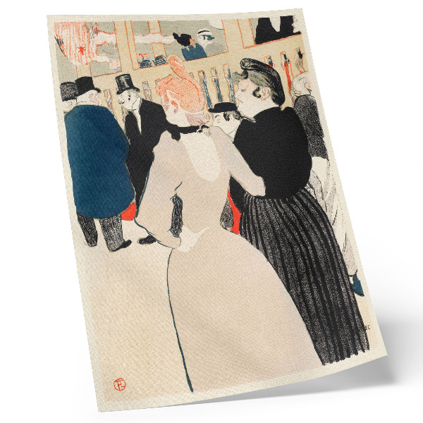 Plakatas svetainei „Mulen Ruže“ „La Goulue ir jos sesuo“ (1892 m.), Henri de Toulouse-Lautrec didelės raiškos spaudinys