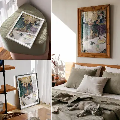 Plakatas Henri de Toulouse-Lautrec paveikslas „Ponas Boileau kavinėje“ (1893 m.) didelės raiškos