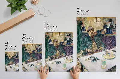 Plakatas Henri de Toulouse-Lautrec paveikslas „Ponas Boileau kavinėje“ (1893 m.) didelės raiškos
