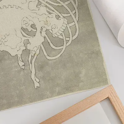 Sieninis plakatas Hokusajaus kaukolė su šonkauliais, autentiškas viešojo naudojimo kūrinys iš Rijksmuseum muziejaus