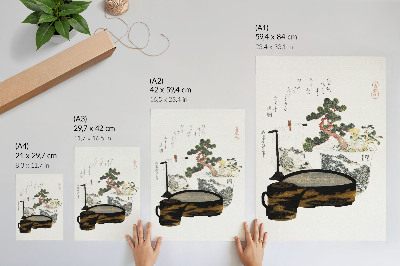 Plakatas svetainei Katsushiki Hokusai's Tea Table (1822) – vintažinis japoniškas spaudinys iš medžio blokelių