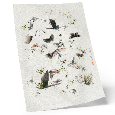 Sieninis plakatas Hokusai drugeliai ir kandys (1830–1850)