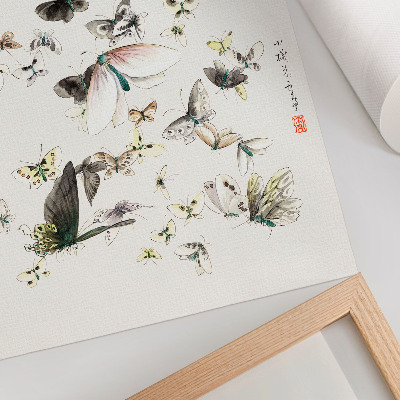 Sieninis plakatas Hokusai drugeliai ir kandys (1830–1850)