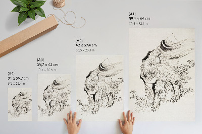 Plakatas svetainei Hokusajaus japoniškas tigras, eskizų albumas (1760–1849)