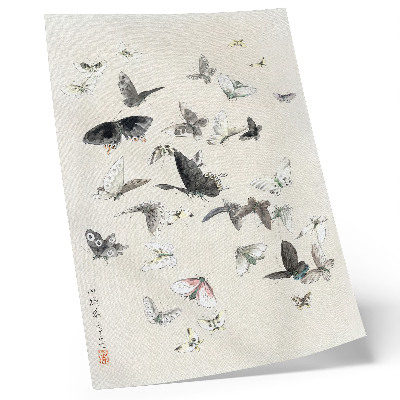 Plakatas Hokusai drugeliai ir kandys
