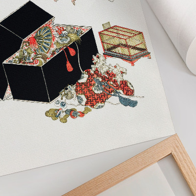 Plakatas Hokusai japoniška papuošalų dėžutė (1822 m.)