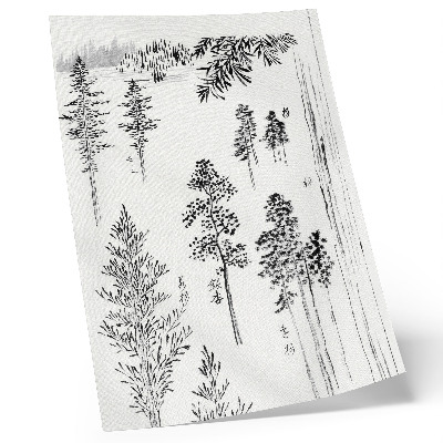 Dekoratyvinis plakatas Hokusajaus pušys (1800–1900 m.) – senovinis japoniškas medžio drožinys