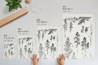 Dekoratyvinis plakatas Hokusajaus pušys (1800–1900 m.) – senovinis japoniškas medžio drožinys
