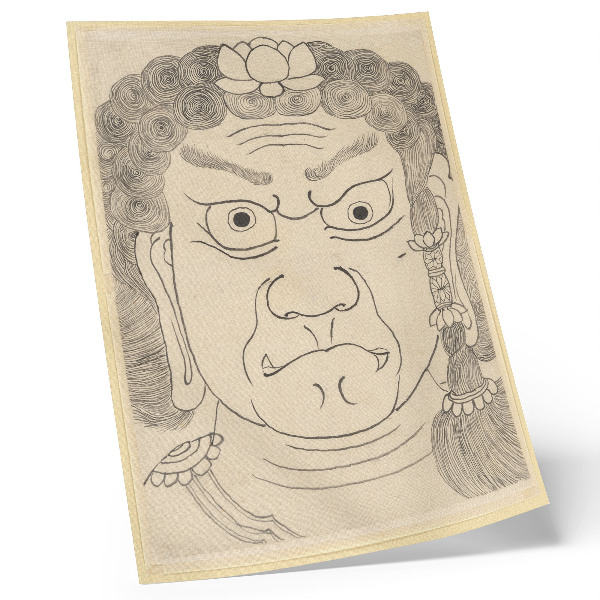 Sieninis plakatas Fudō Myōō kaukė, Katsushika Hokusai mokykla