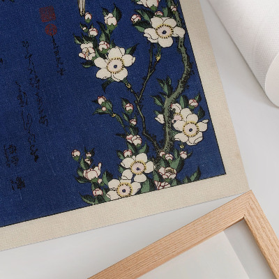 Plakatas svetainei Katsushika Hokusai (1760-1849), Robinas ant vyšnių žiedų