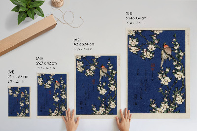 Plakatas svetainei Katsushika Hokusai (1760-1849), Robinas ant vyšnių žiedų