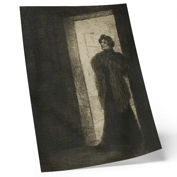 Plakatas svetainei Théophile-Alexandre Pierre Steinlen meno kūrinys „Ant slenksčio“