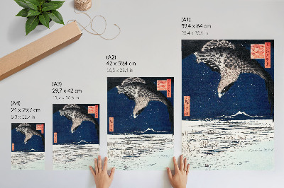 Plakatas Japoniškas vanagas (1857) Ukiyo-e, sukurtas Utagawa Hiroshige