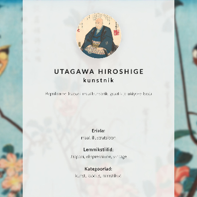 Dekoratyvinis plakatas Japoniška pušis (1842-1843) Ukiyo-e, Utagawa Hiroshige