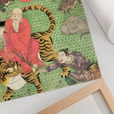 Plakatas su istoriniu japonų medžio drožiniu „Nanivos meistro Ichidos Shōshichirō pintinės“ (1819 m.), kurį sukūrė Utagawa Hirošigė