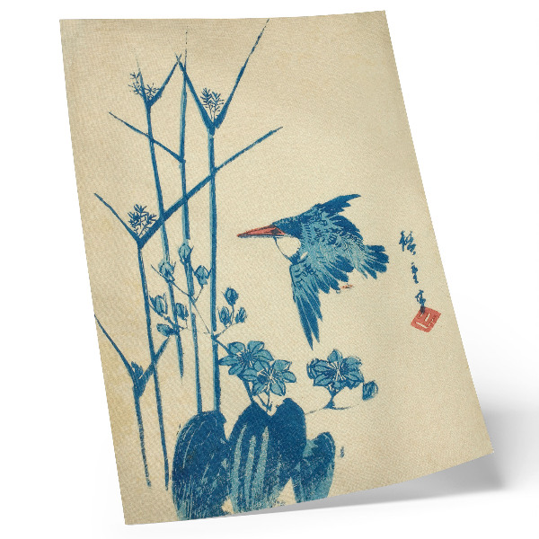 Plakatas svetainei Utagawa Hiroshige karališkoji žvejyba ir monochorija