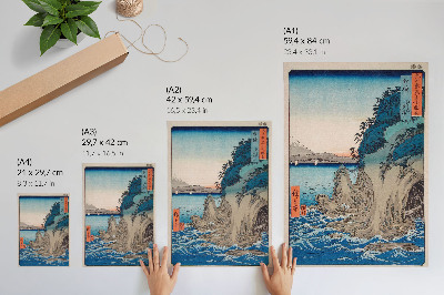 Dekoratyvinis plakatas Įėjimas į urvą Enosimos saloje Sagami provincijoje, Nr. 15, Utagawa Hiroshige