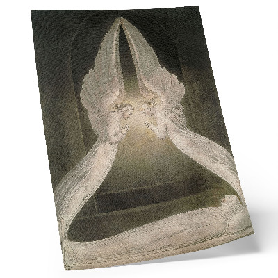 Dekoratyvinis plakatas Kristus kape, saugomas angelų (1805), William Blake akvarelė