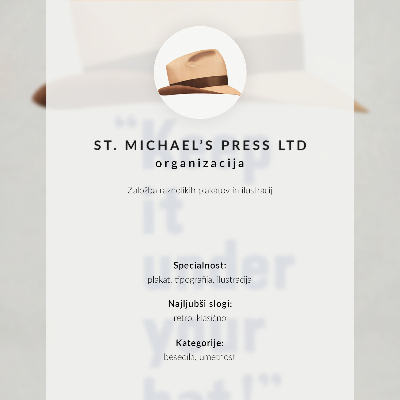 Dekoratyvinis plakatas Laikyk tai po skrybėle! (1940-ųjų) didelės raiškos plakatas, kurį išleido „St. Michael's Press Ltd“.
