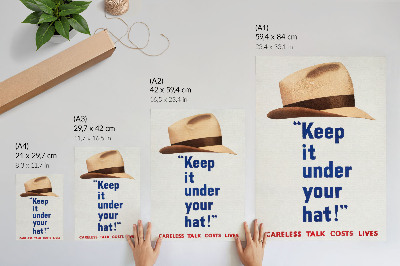 Dekoratyvinis plakatas Laikyk tai po skrybėle! (1940-ųjų) didelės raiškos plakatas, kurį išleido „St. Michael's Press Ltd“.