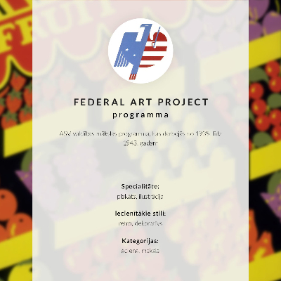 Plakatas svetainei Vaisių parduotuvė (1936 m.) – Federalinio meno projekto