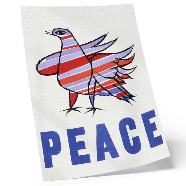 Plakatas Beno Shahno „McCarthy Peace“ (1968 m.) su paukščiu