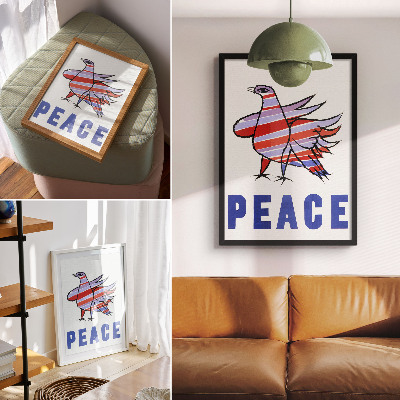 Plakatas Beno Shahno „McCarthy Peace“ (1968 m.) su paukščiu