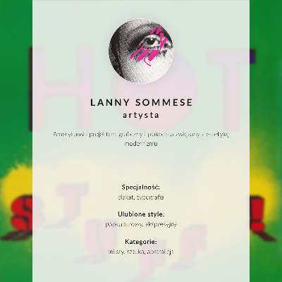 Plakatas svetainei Karšti dalykai! (1985) – Lanny Sommese plakatas