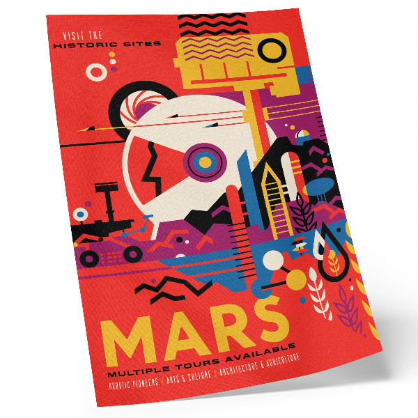 Plakatas svetainei Kosminė kelionė į Marso planetą