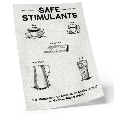 Dekoratyvinis plakatas Saugūs stimuliatoriai, kuriuos patvirtino Dominiono mokslinis absorbcijos komitetas