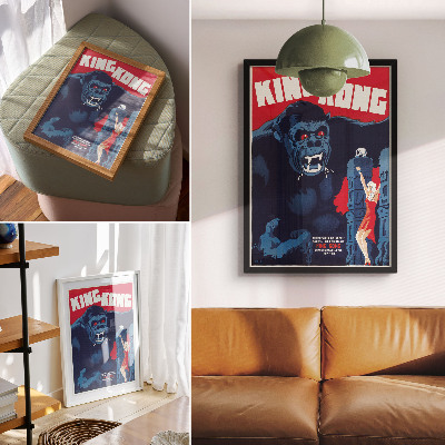 Sieninis plakatas Danų filmo „King Kongas“ (1933 m.) plakatas
