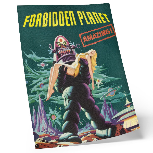 Plakatas svetainei Uždraustoji planeta su robotu Robiu (1956)