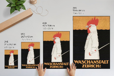 Plakatas svetainei Waschanstalt Ciurich (1905), istorinis Roberto Hardmeyerio reklaminis plakatas