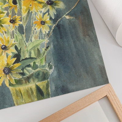 Sieninis plakatas Hannah Borger Overbeck „Vaza su rudbekijomis“ (1915 m.)