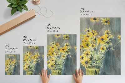 Sieninis plakatas Hannah Borger Overbeck „Vaza su rudbekijomis“ (1915 m.)