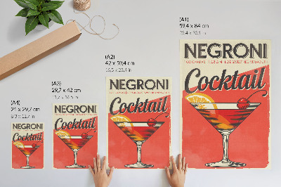 Dekoratyvinis plakatas Negroni kokteilis su citrina ir vyšnia