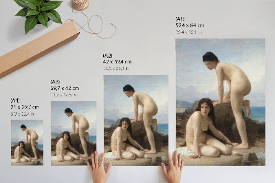 Dekoratyvinis plakatas William Adolphe Bouguereau „Maudančios moterys“